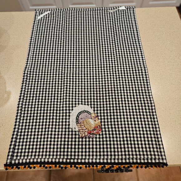 NEW MACKENZIE CHILDS GOBBLER COURTLY CHECK TURKEY 100% COTTON KITCHEN DISH TOWEL - Picture 6 of 8